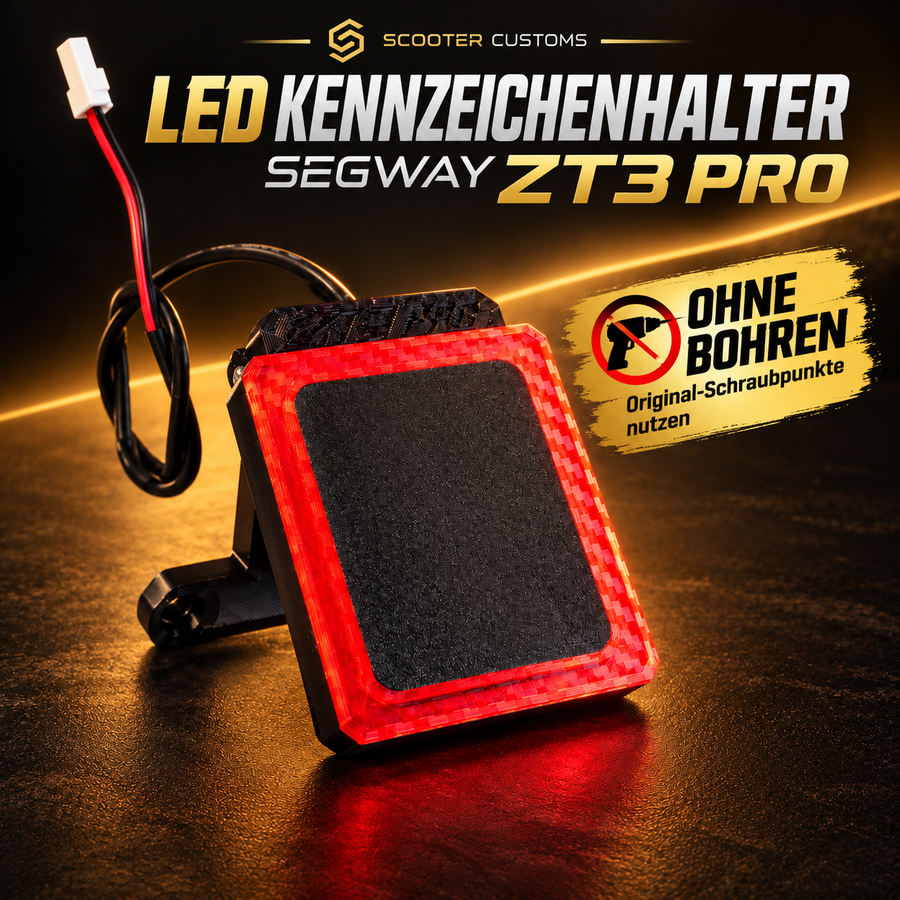 LED Klapp-Kennzeichenhalter – Segway ZT3 Pro
