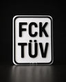 3D Fun-Kennzeichen FCK TÜV in Schwarz-Weiß